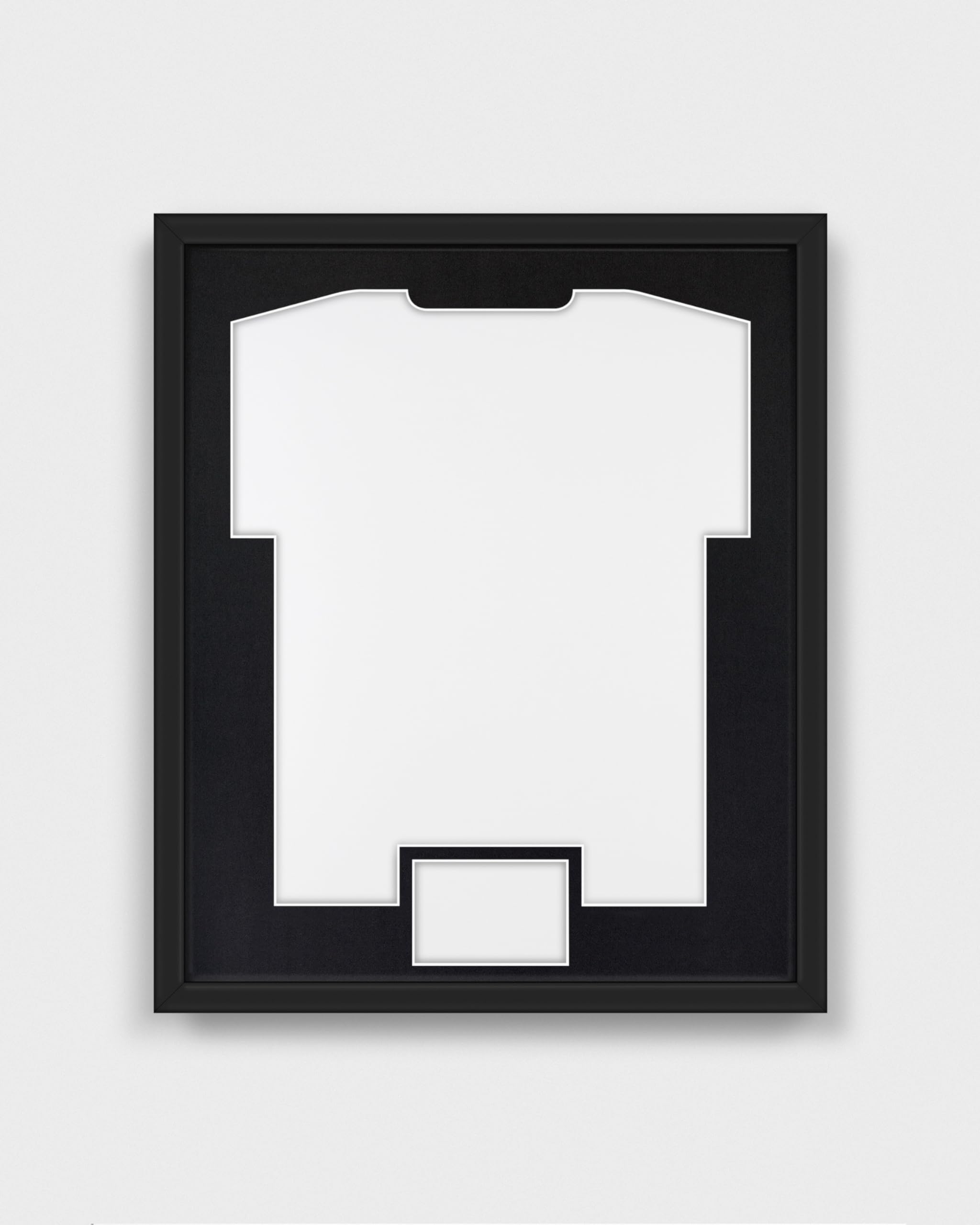 ARTIS Frametheshirt Premium - Trikotrahmen Fußball, Bilderrahmen für Trikot – Objektrahmen - 53,4x63,4x5 cm - Holz-Rahmen in Schwarz - Trikotrahmen Handball, Volleyball, Sporttrikots - Jersey Frame