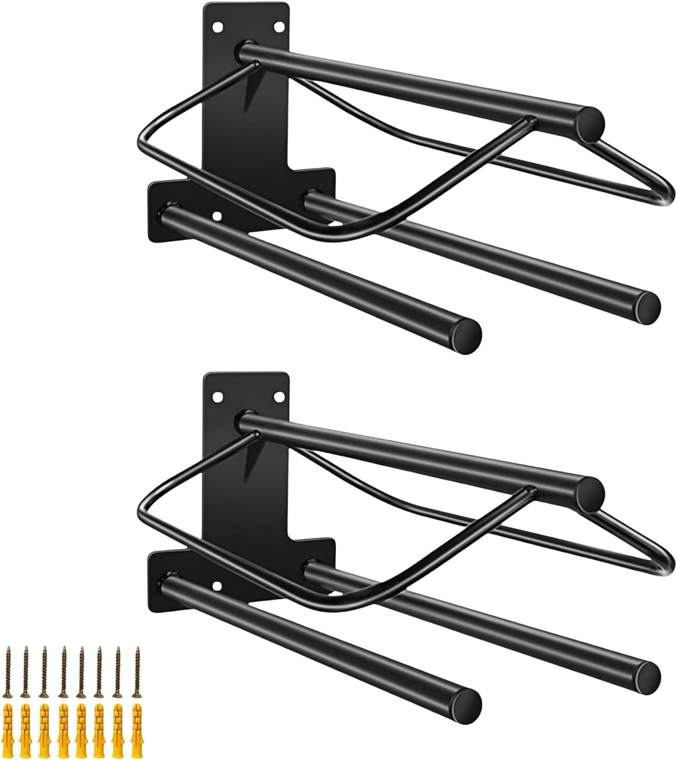 4 Pack Wall Mounted Saddle Racks with Double Pad Bar Heavy Duty Saddles Stand for English and Western Saddle Horse Blanket Metal Display Holder for Horse Stall Barn 23.8" L x 12.6" W x 10.2" H