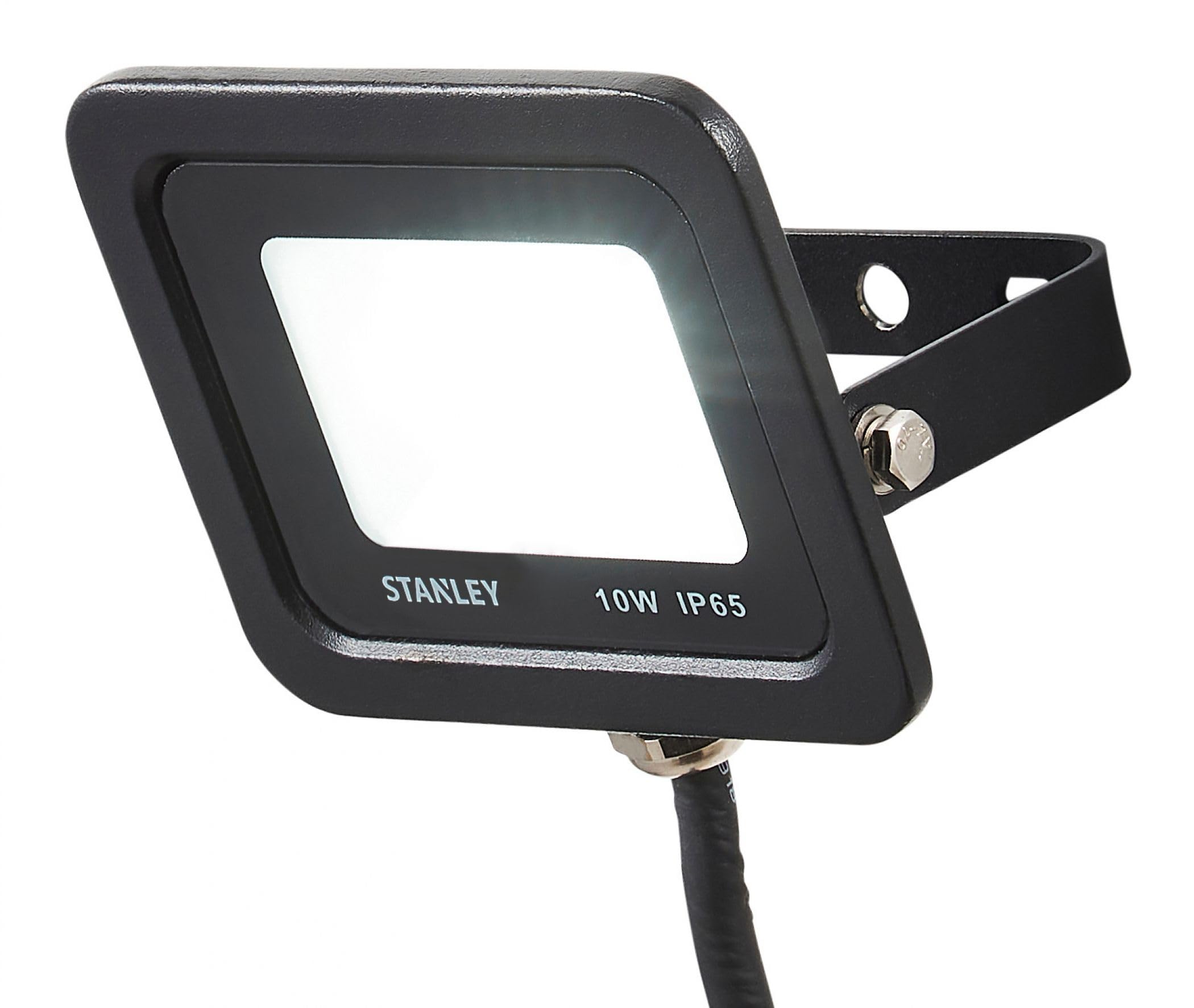 Outdoor Light Black Slimline 10w LED Flood IP65 800lm 4000K Stanley