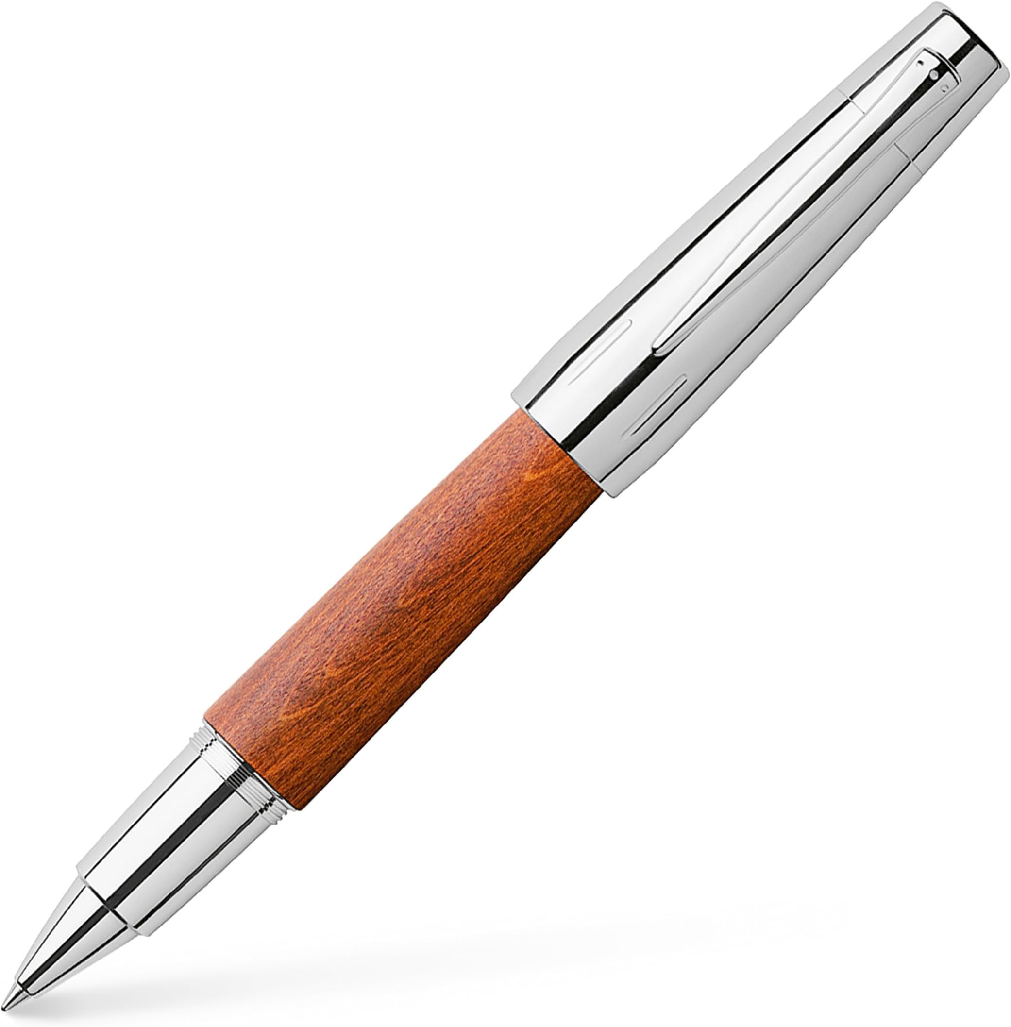 e-motion Wood and Chrome Rollerball Pen - Brown