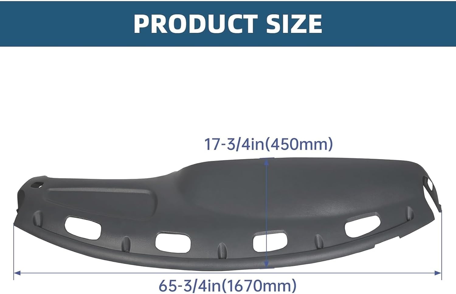 ECOTRIC Dash Cover Overlay Compatible with 1998-2001 Dodge Ram 1500, 1998-2002 Dodge Ram 2500 Base/Dodge Ram 3500 Base Trucks Gray Dashboard Dash Cap Pad Bezel Molded Protector
