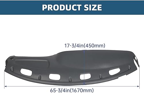 Miniatura 3 de ECOTRIC Cubierta para salpicadero Compatible con camionetas Dodge Ram 1500 de 1998 a 2001, Dodge Ram 2500 BaseDodge Ram 3500 Base de 1998 a 2002