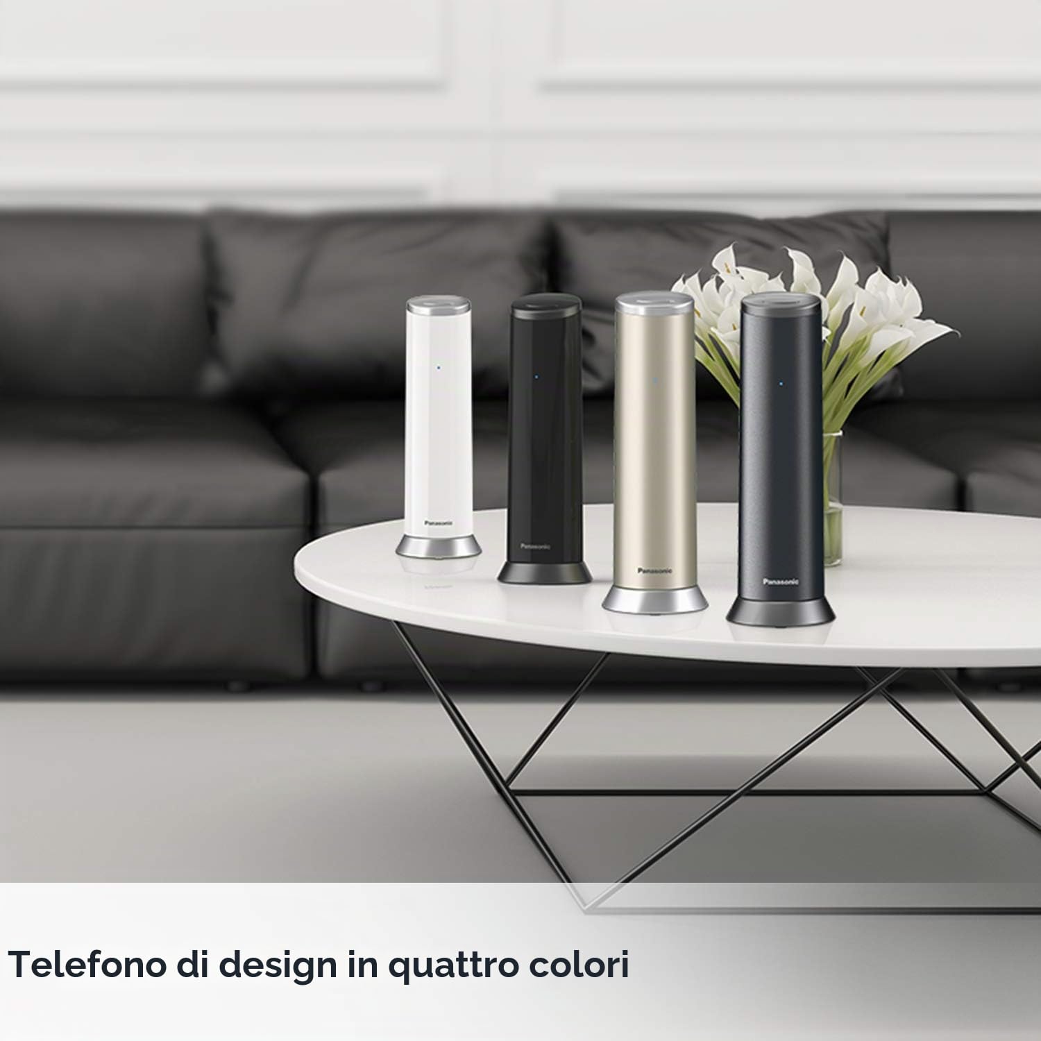 Panasonic KX-TGK220 - Telefono DECT - Cornetta Wireless - Telefono con Vivavoce - 120 Voci - Identificatore di Chiamata - Champagne