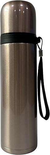 NMM Vaso aislado al vacío de acero inoxidable de 17 onzas con correa, para bebidas frías y calientes, botella de agua reutilizable de doble pared a