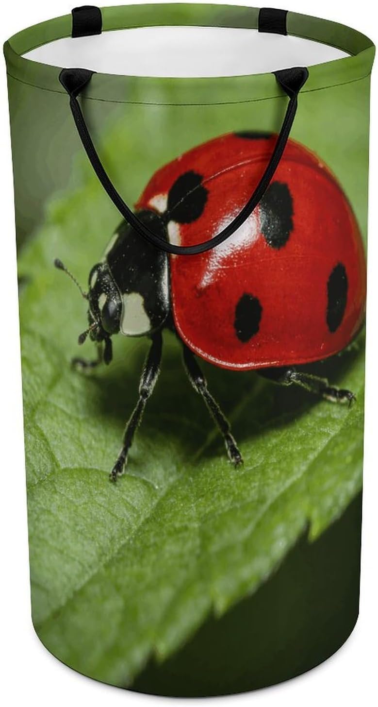 Zhu Ban Ke Laundry Hamper with Handles Waterproof Collapsible Laundry Basket Large Lightweight Round Dirty Clothes Hamper for Home Dorm Bathroom Decor