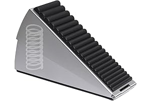 Tall Silver Door Stopper with Spring Rubber Grip