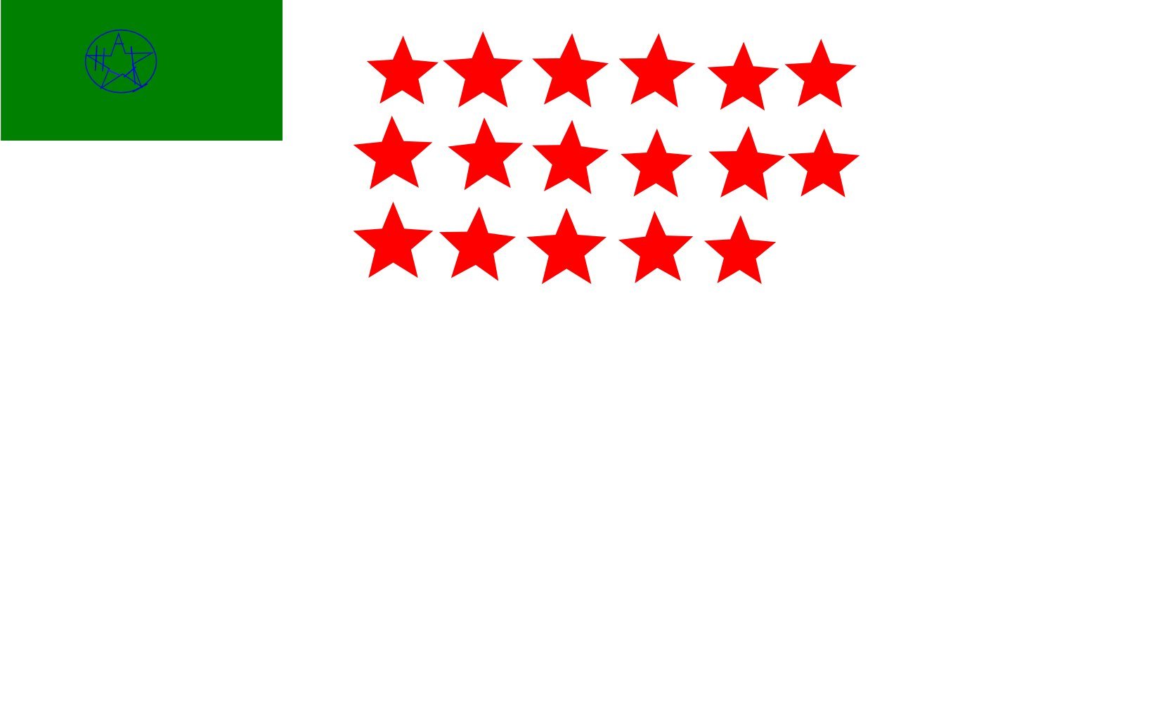 Drapeau Large 17 Star aux finitions soignées blanc rouge vert haut de gamme