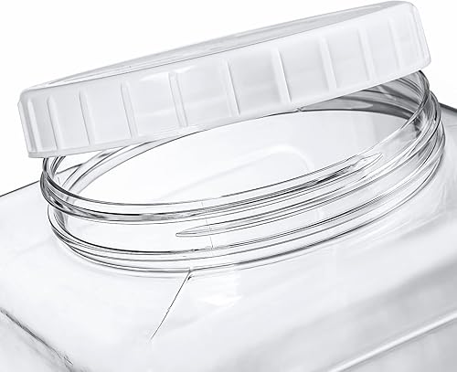 Miniatura 3 de Elsjoy Paquete de 2 tarros de almacenamiento de plástico grandes de 1.3 galones con tapas, recipientes de almacenamiento de cocina transparentes,