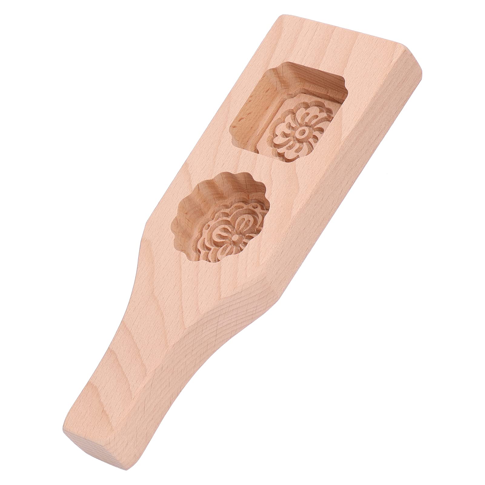 Restokki Cake Mold, 2 Holes Chinese Style Wooden HandMade Pastry Baking Mold Home Use