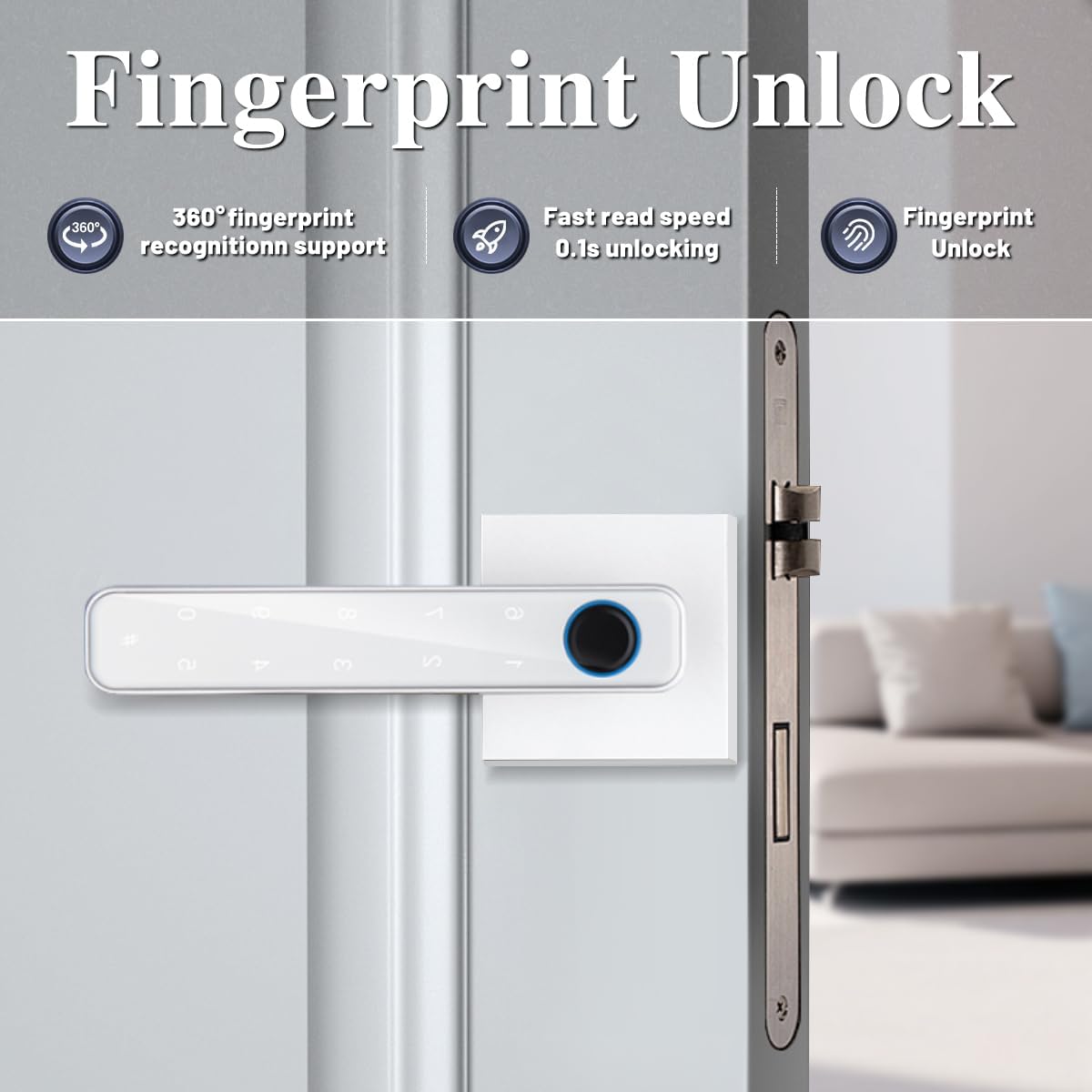 Fingerprint Smart Lock,3 in 1Touchscreen Door Lock, Biometric Door Lock with 50 Fingerprints, 100 Codes, Keyless Entry Front Door Lock with keypad for Home&Hotel&Office&Indoor Door (Sliver) 4 61PBCvmCSRL. AC SL1200