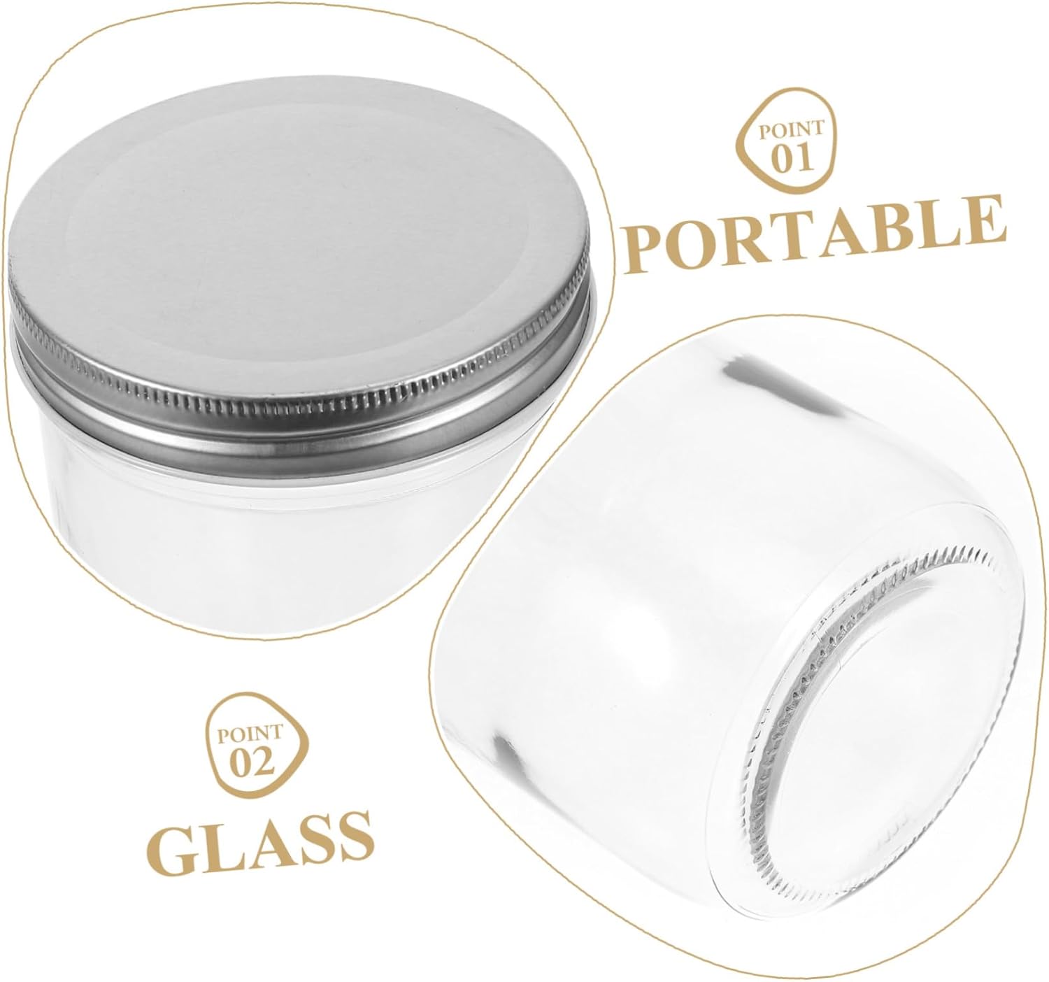 PRETYZOOM 2pcs Multi-purpose Honey Jars Clear Storage Containers with Lids for Kitchen Organization for Jelly Salad and for Home Use
