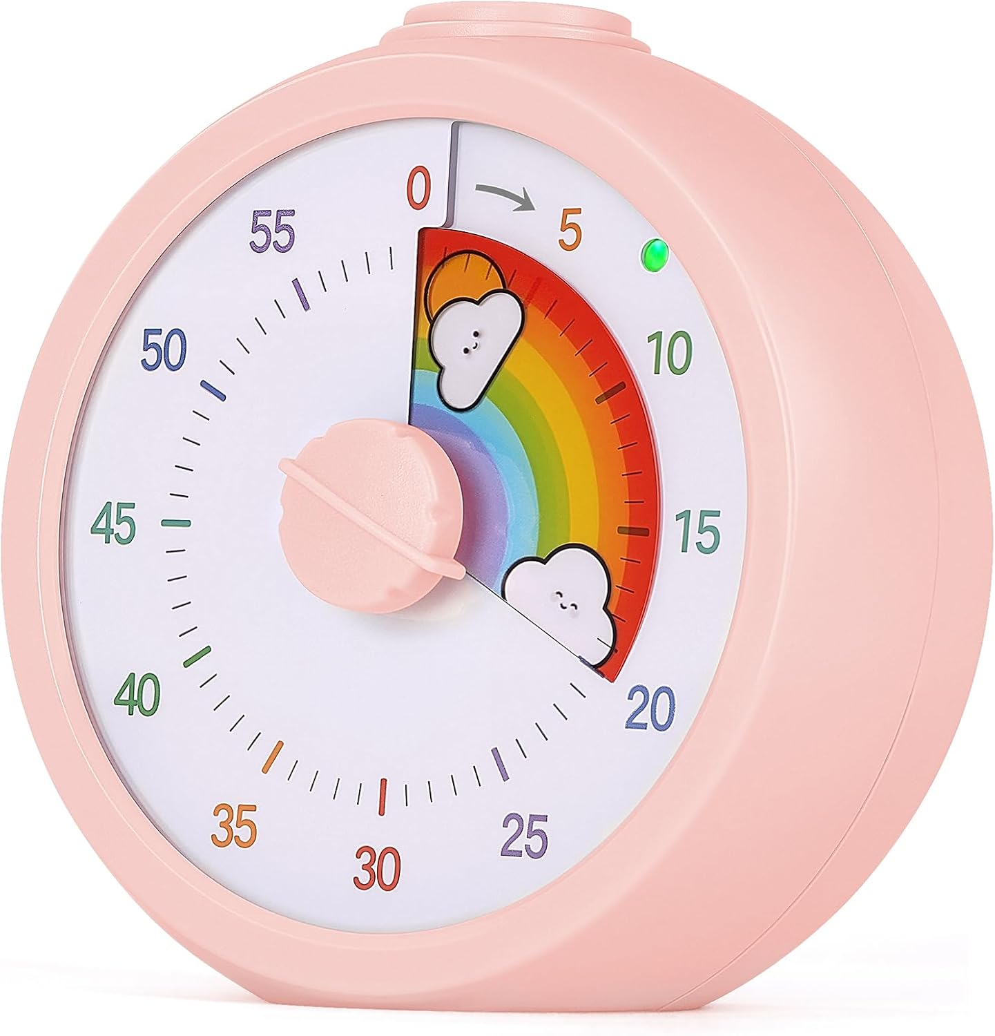 Wizualny timer dla dzieci, timer z 60-minutowym odliczaniem z funkcją pauzy, wizualny timer do nauki w kształcie chmury z cichą pracą, narzędzie do zarządzania czasem do domu, kuchni, biura
