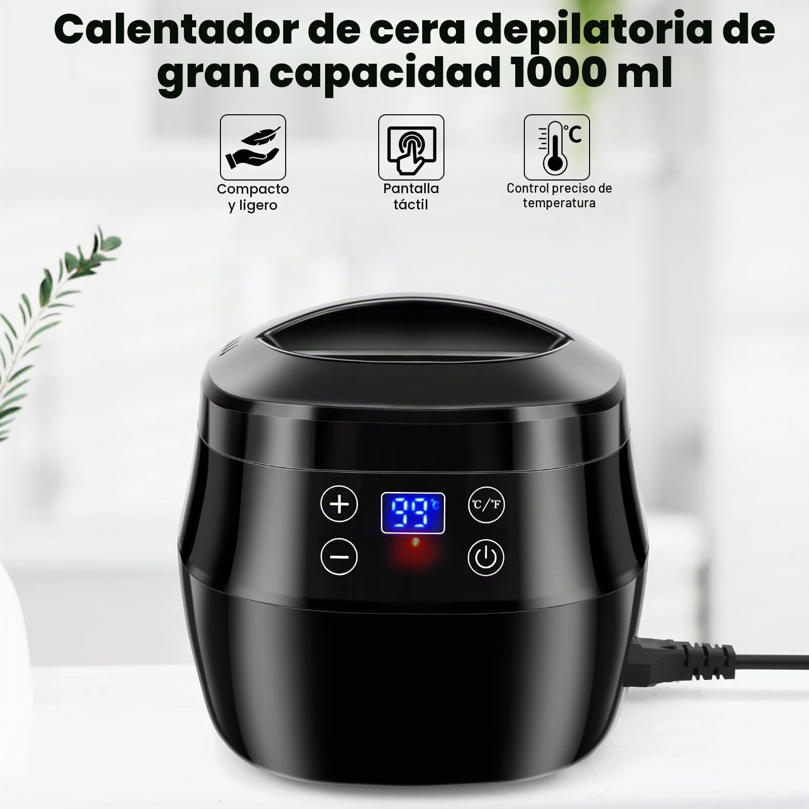 Kit Para Hacer Velas Completo Con Fundidor De Cera Eléctrico 1L - Olla Para Derretir Cera Con Pantalla LED Y Temperatura Ajustable, Incluye Mechas, Pegatinas Y Accesorios Para Principiantes Y Adultos