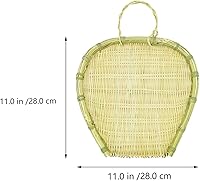 Vista 2 de Cabilock Cesta de drenaje de bambú, cesta tejida de bambú, cesta de tejido de mimbre, colador de almacenamiento de alimentos, organizador