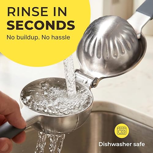 Miniatura 7 de Exprimidor de Limón Grande de Acero Inoxidable Prensa - Agarre Antideslizante, Resistente, Diseño Manual - Exprimidor de Limón Manual de Grado