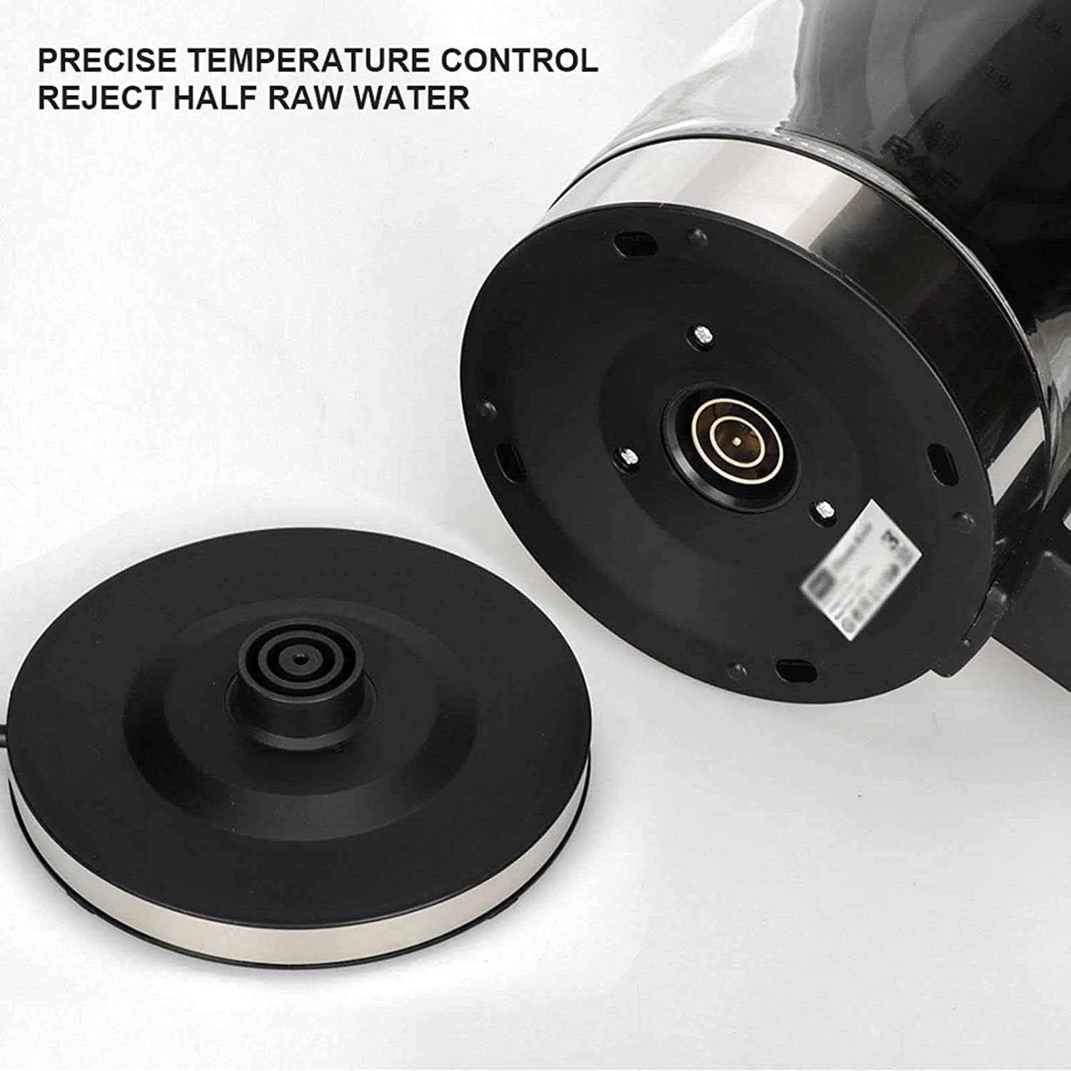 COYEUX Tetera de Vidrio Turco de 2 Niveles, con Base giratoria de 360 ​​Grados, con Boquilla de Filtro, Tetera eléctrica Estilo Samovar, Tetera autofiltrante