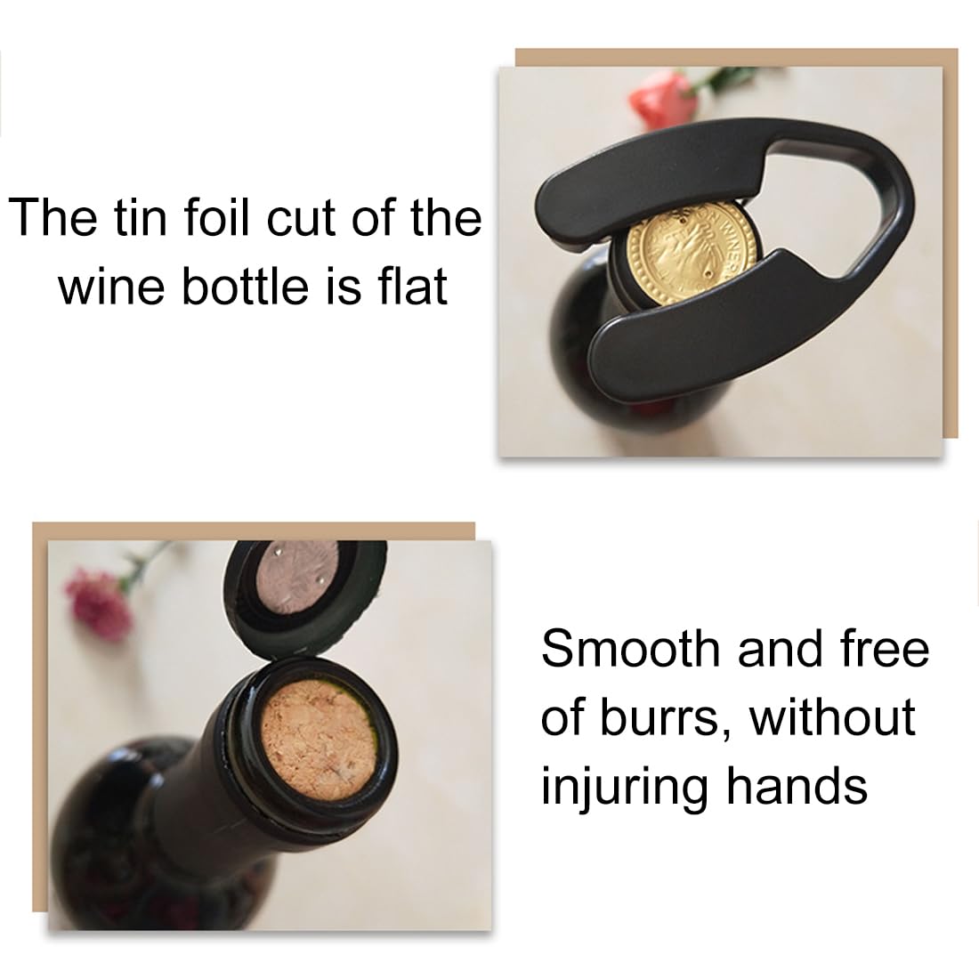 WeddHuis 4 Piezas Cortador Papel Vino,Cortador Cápsulas para Botellas Vino,Cortacápsulas de Aluminio para Fiestas,Campamentos,Bodas