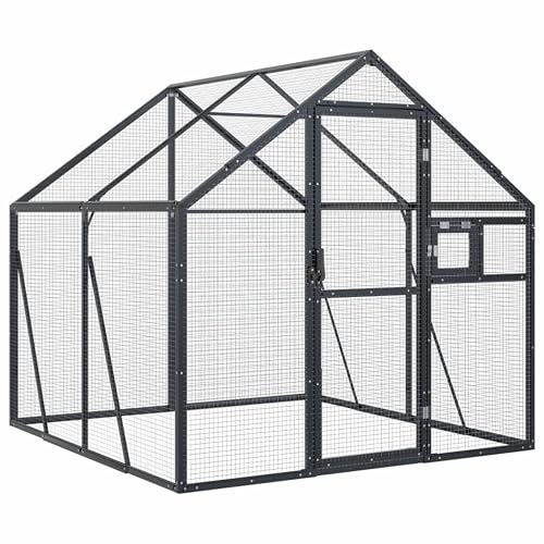 vidaXL Pajarera de Aluminio Gris Antracita 1,79x2x1,85 m