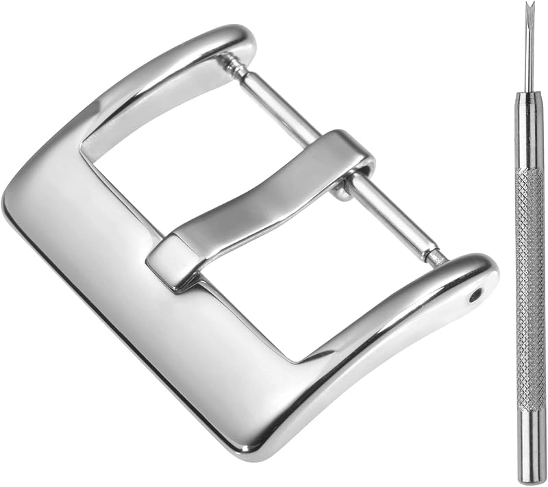 Watch Bands Replacement Buckle, Stainless Steel Clasp for Smartwatch Straps, Choice of Color and Width