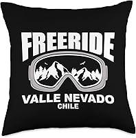 Vista 1 de Freeride Valle Nevado by Vertical Blue Designs Freeride Valle Nevado Chile - Almohada (18 x 18 pulgadas), multicolor
