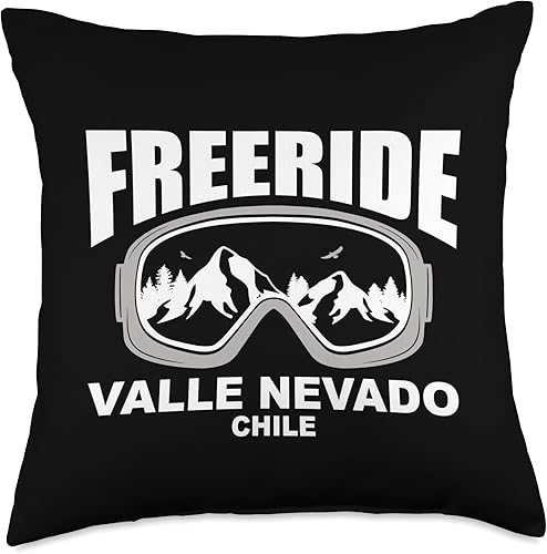 Miniatura 1 de Freeride Valle Nevado by Vertical Blue Designs Freeride Valle Nevado Chile - Almohada (18 x 18 pulgadas), multicolor
