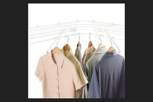 Rubbermaid Commercial Products Estantería de alambre, 12 pulgadas, color blanco, organizador y almacenamiento de armario, estantes esquineros