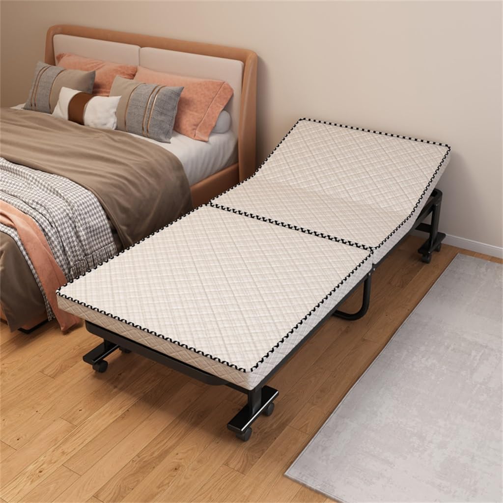 Folding Bed Single Thickened Hotel Temporary Extra Bed Office Lunch Break Latex Beds(80cm)