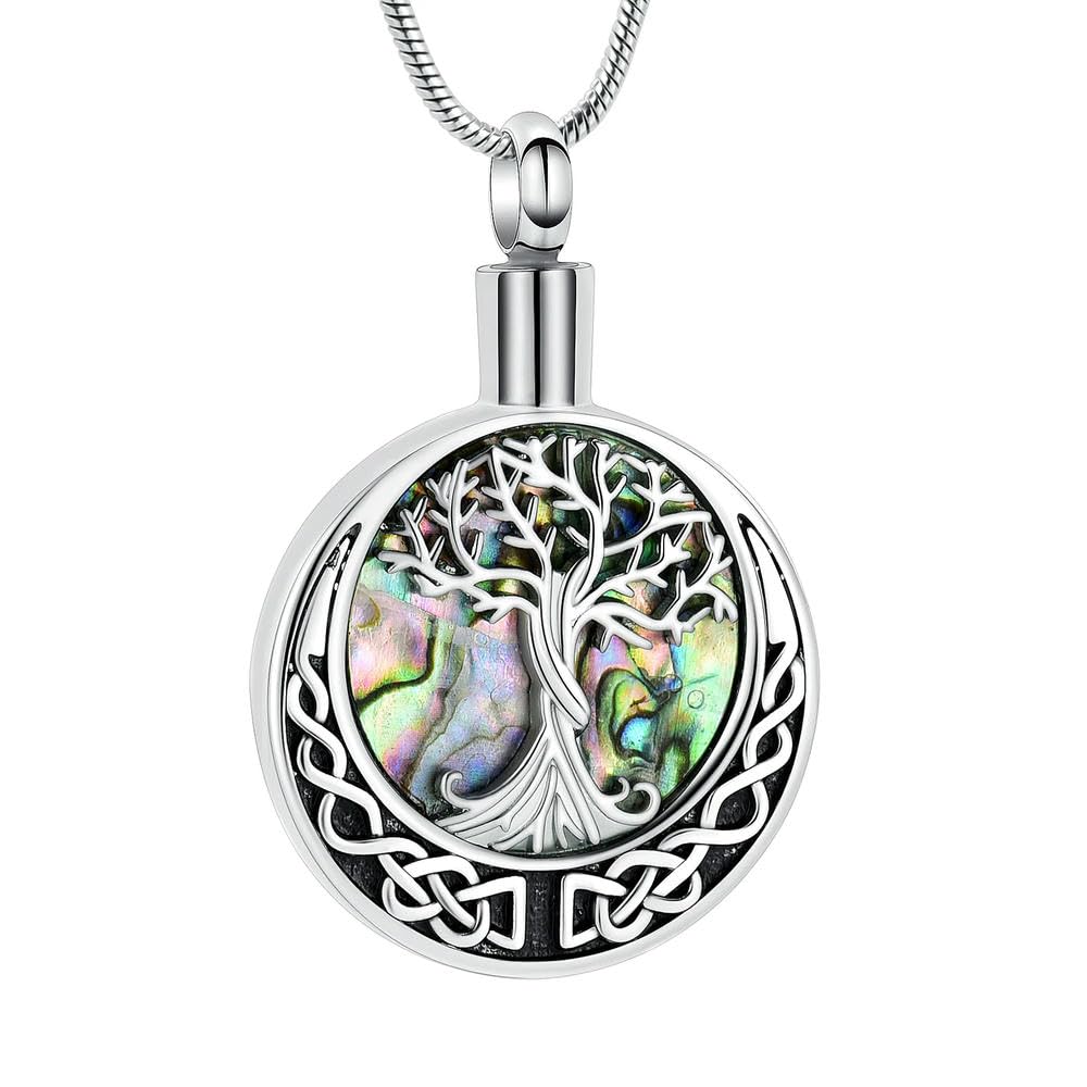 Bijoux de crémation pour cendres collier d'urne funéraire ormeau mixte