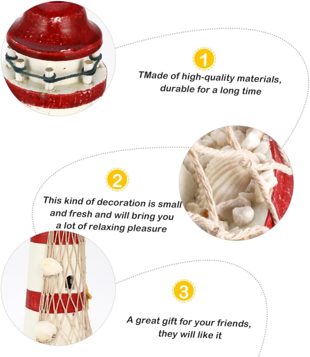 STOBAZA 1pc Mediterranean Style Lighthouse Ornament Decor for Living Room Office Party Nautical Table Centerpiece Fresh Design for Relaxing Ambiance