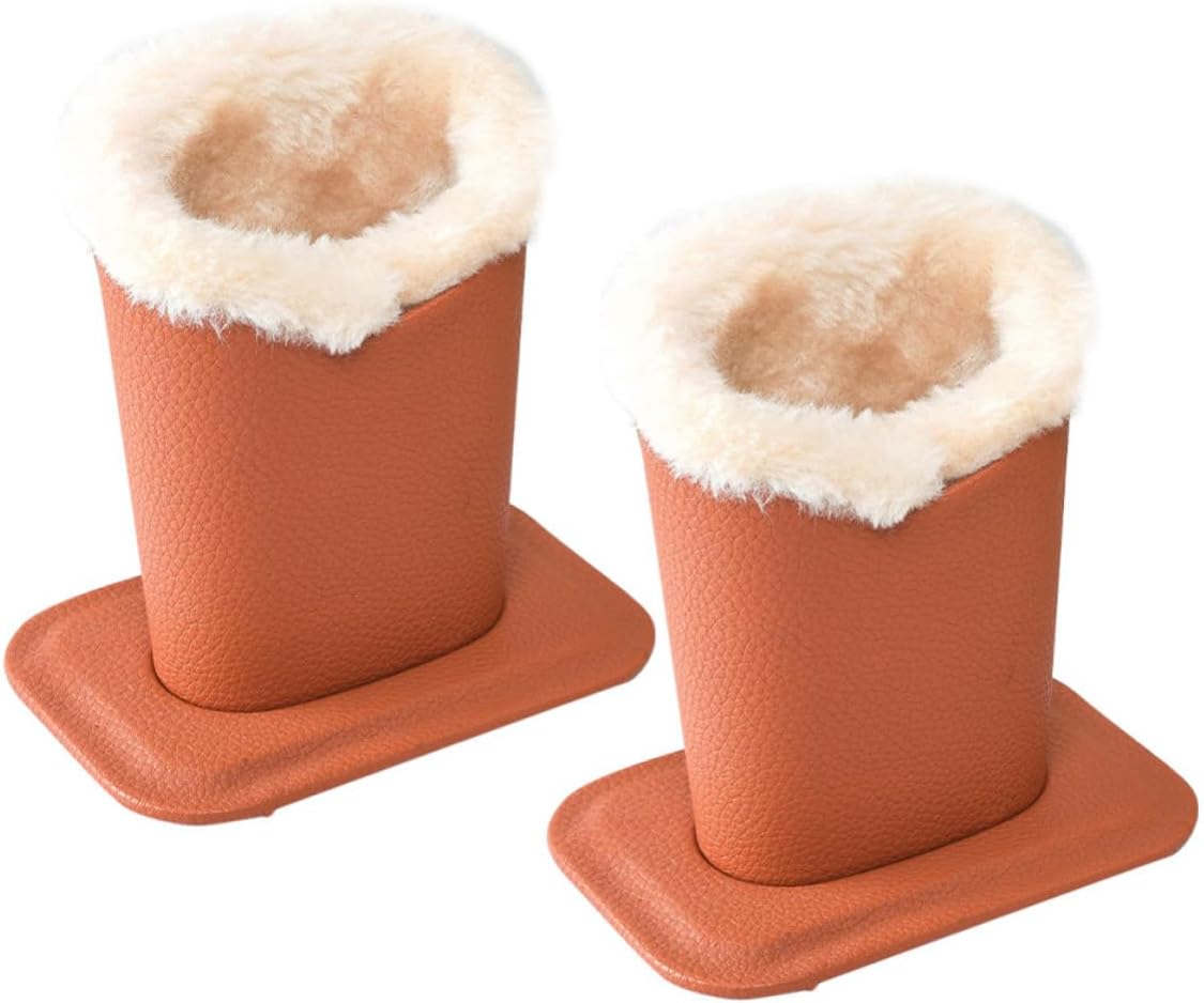 BETOOKY 2pcs Plush Eyeglasses Organizer Stand with Soft Plush Lining and Universal Fit for Sunglasses and Eyeglasses Desktop Storage Rack Brown