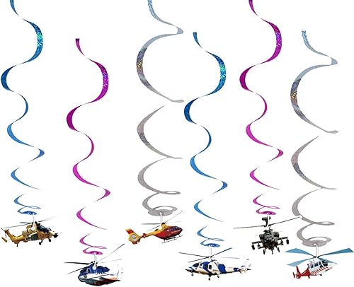 Miniatura 3 de Suministros para fiesta de cumpleaños de helicóptero, decoraciones de fiesta de helicóptero, suministros de fiesta temática de avión, incluye