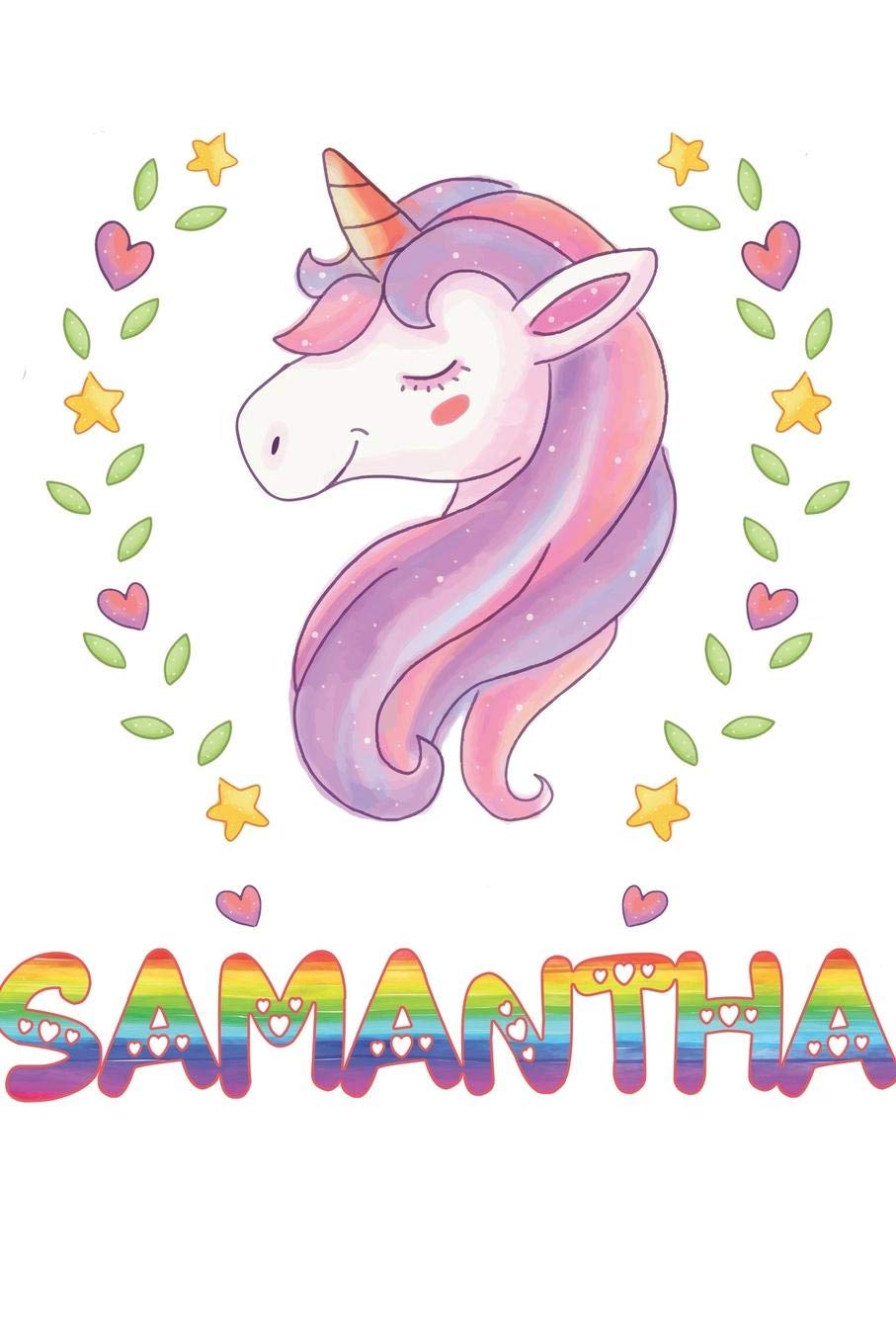 Samantha: Samantha Notebook Journal 6x9 Personalized Gift For Samantha Unicorn Rainbow Colors Lined Paper