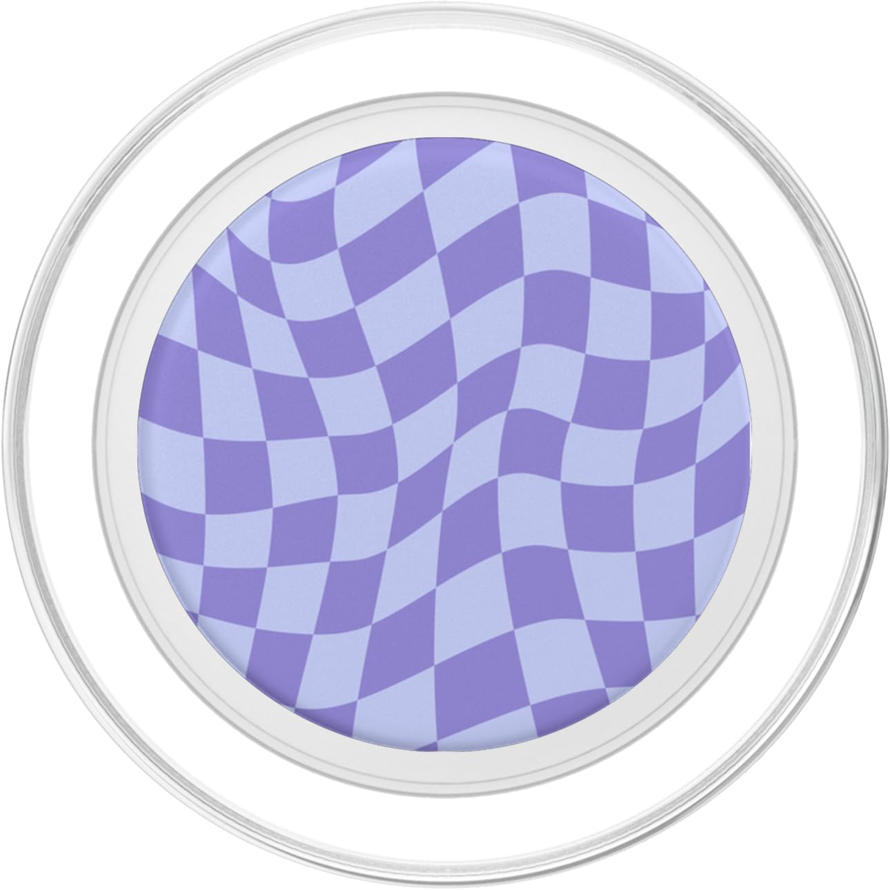 Swirl Checkered Purple Vintage Checkerboard PopSockets MagSafe PopGrip for iPhone