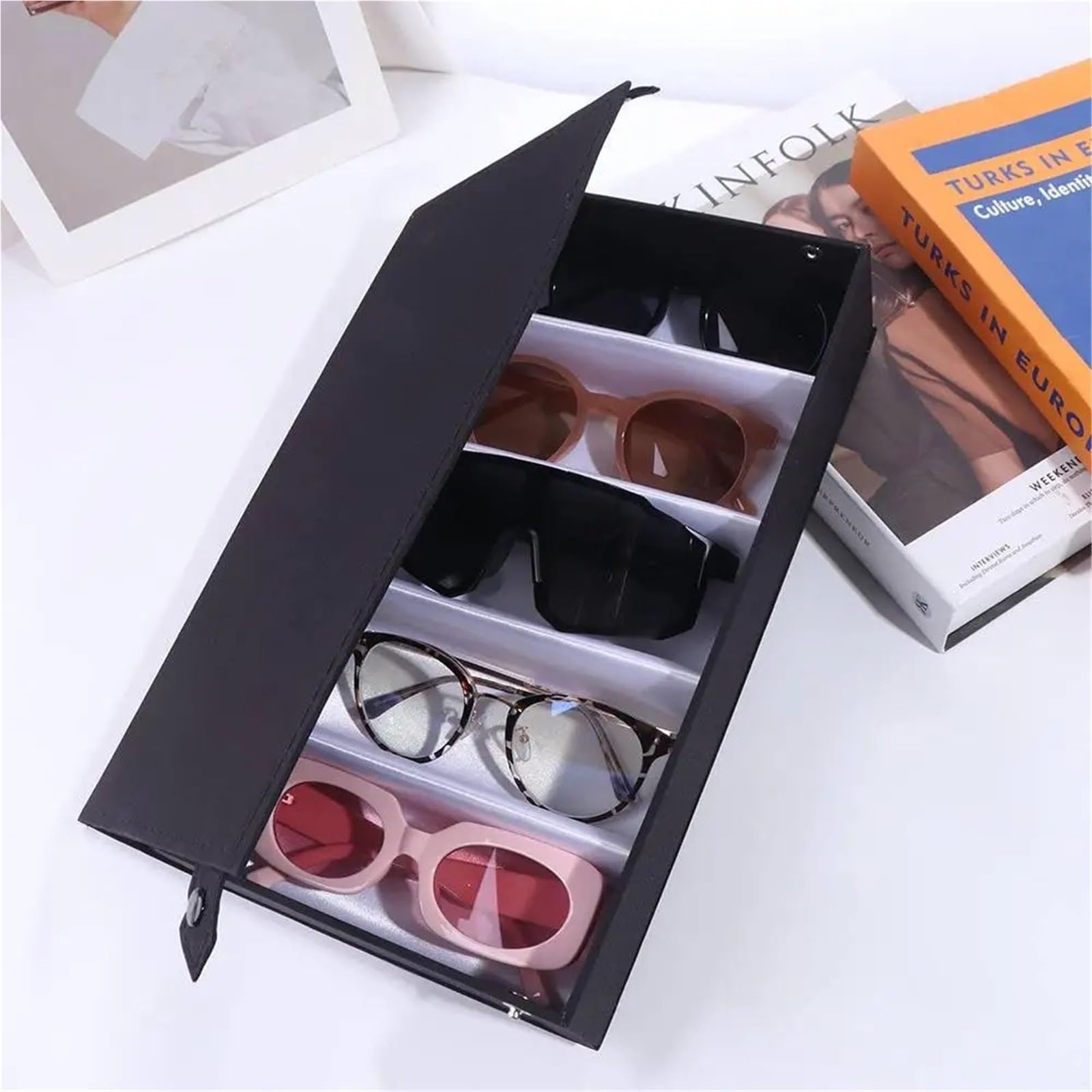 1 Stück faltbare Brillenetui Gitter Brillenhalter Sonnenbrillen Box Schmuck Organizer Display Mehrere für Brillen
