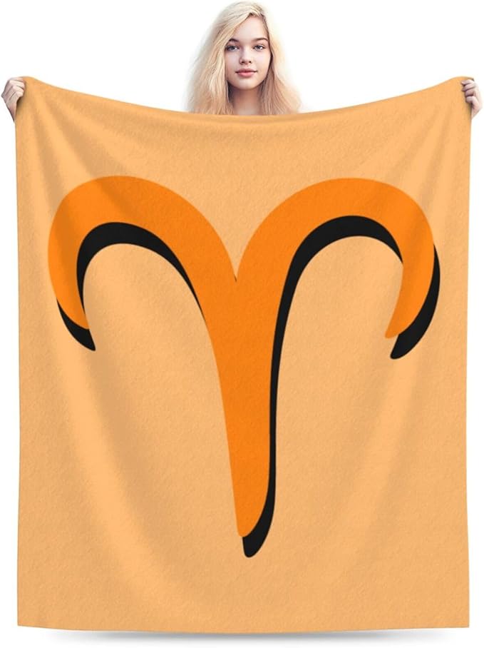 Zodiac Sign Aries Symbol Throw Blanket for Couch 50