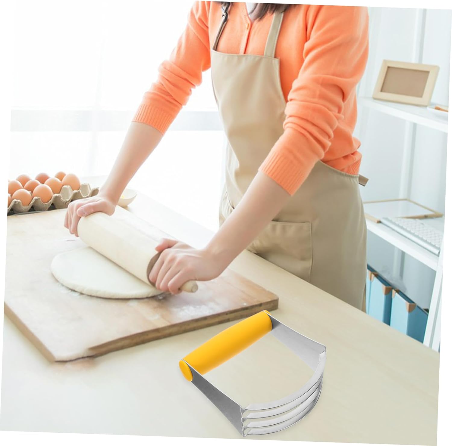 Gatuida Stainless Steel Dough Beater Baking Cooking Tool Multi-function Dough Cutter Flour Easy to Clean