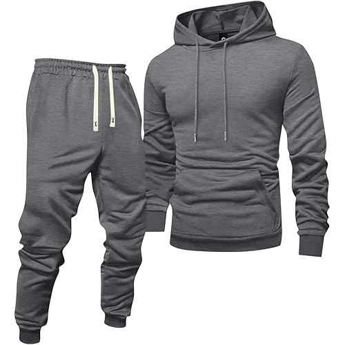 Track Suits for Men Set 2 Piece Hoodies With Pockets Sweatpants Sets Winter Running Jogging Sport Comfort Suit