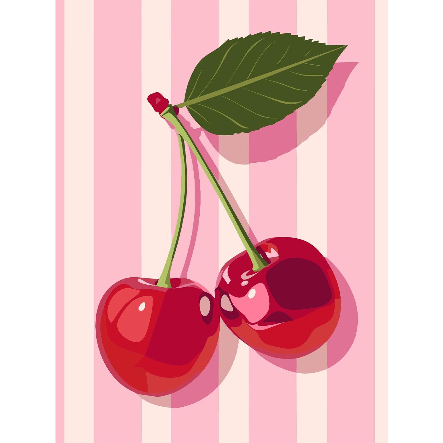 Yveszomi Cherry Paint by Nnumbers for Adults-Painting by Numbers for Adults,Easy Painting Kits Perfect for Gifts and Home Decor 12x16in