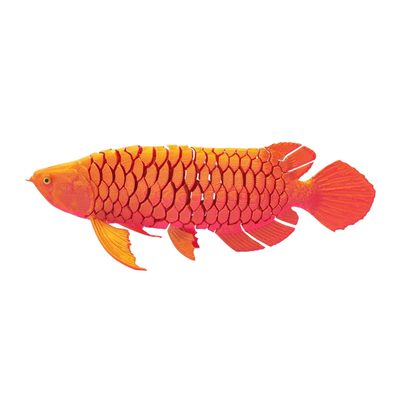 Porceosy 3D Printed Goldfish Figurine with Movable Joints, 23cm Articulated Fish Sculpture, Realistic Animal Ornament for Home Office Desk Decor, Creative Gift for Fish Lovers Red Golden