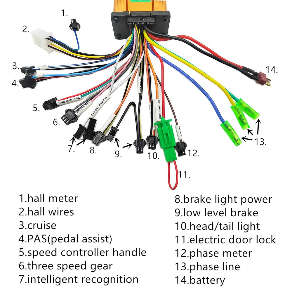 Centralina Monopattino Elettrico Controller brushless for bici elettrica/bicicletta elettrica E-bike E-scooter 24V 36V 48V 60V 250W 350W 10A 12A 13A 15A 18A 20A