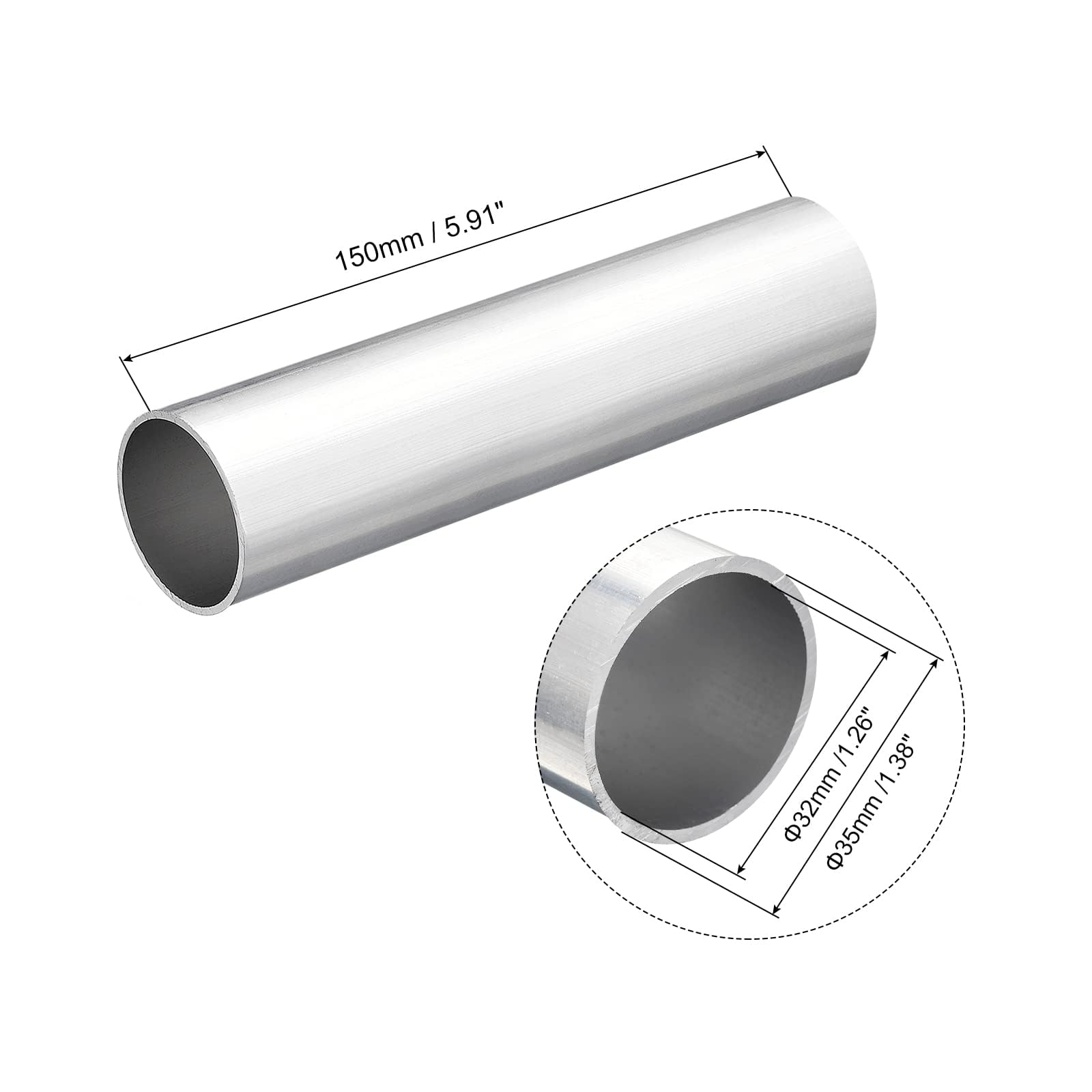 TA-VIGOR 6063 Aluminium-Rundrohr, 20 mm Außendurchmesser, 16 TA-VIGOR 6063 Aluminium-Rundrohr, 20 mm Außendurchmesser, 16