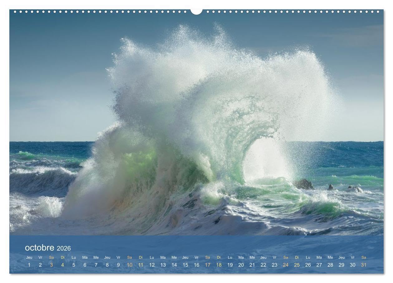 Dans des vagues - Le ballet éternel de la mer (Calendrier mural 2026 DIN A2 vertical) calendrier de bureau: Célébrant la danse intemporelle et captivante des vagues de l'océan.