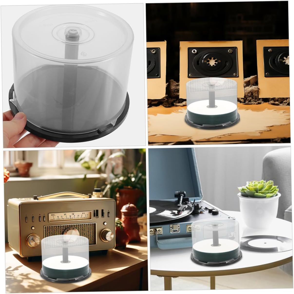 MERRYHAPY 3pcs Box Cd Storage Bin Plastic Dvd Storage Case Holder Cd Case Holder for Compact Discs