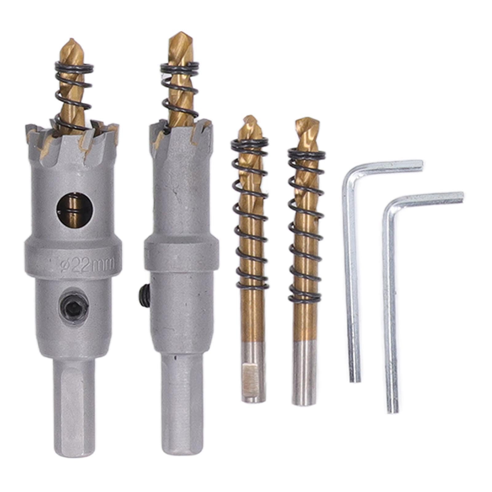 Zestaw Otwornic TCT Frez do Otworów z Węglików Spiekanych 7 szt. Chwyt 3 8 Cali Głębokość 25 Mm Płyta Metalowa Otwieracz do Otworów Stali Nierdzewnej Żeliwo Wiertła Drewna i Użytkownicy