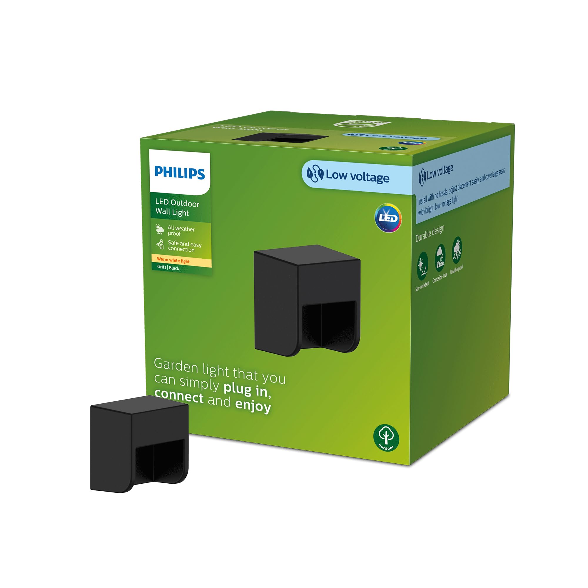 Philips Lighting Aplique Pared Exterior, 1.5 W, Negro, Extensión