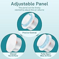 Vista 3 de HG Power - Ventilación de 4 pulgadas con panel ajustable y pantalla de malla extraíble, difusor de techo ABS con diseño de clip de bloqueo