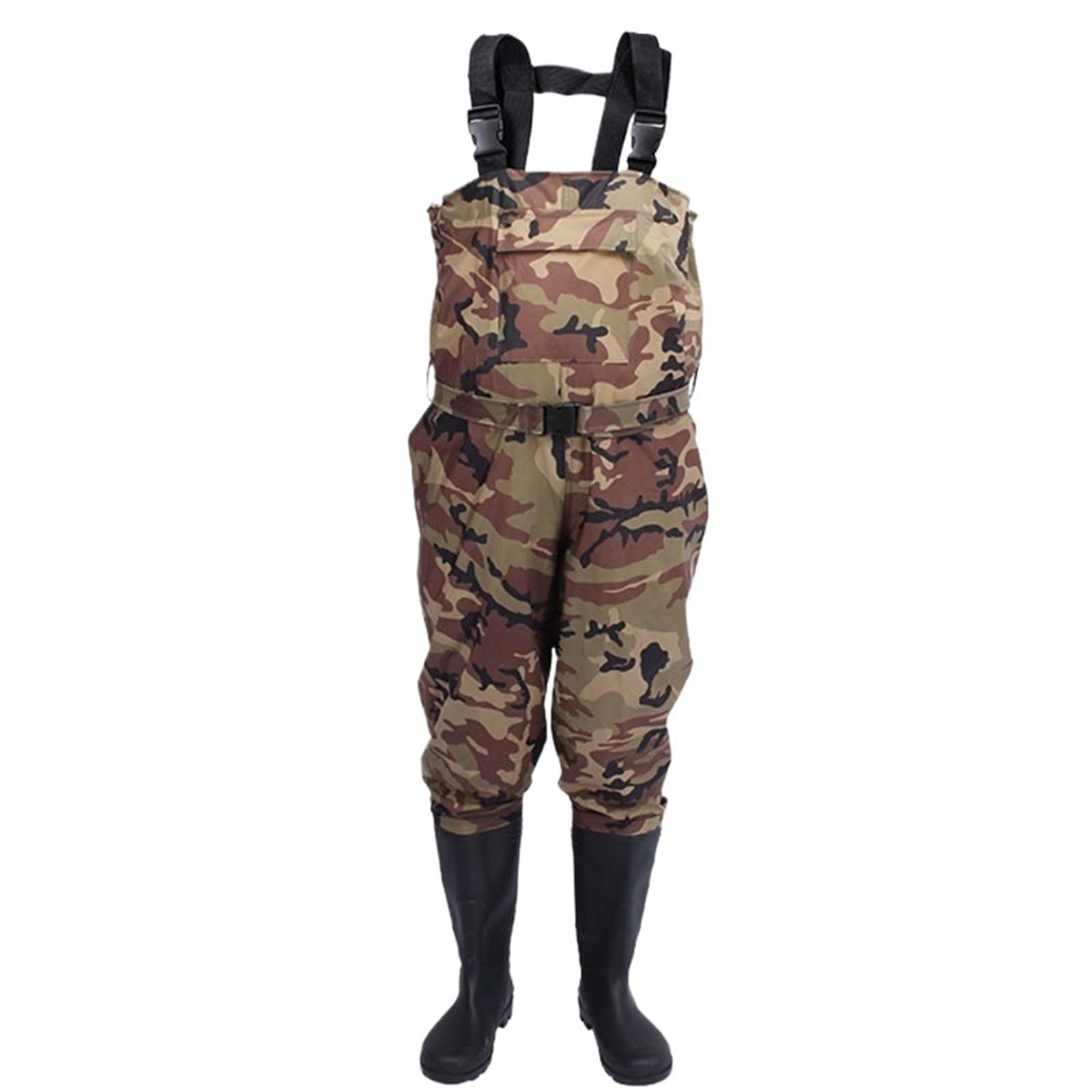 Atmungsaktiver Wathose, Atmungsaktive wasserdichte Wathose for Fliegenfischen for Herren, Strumpffuß, 24–31 cm, Braun