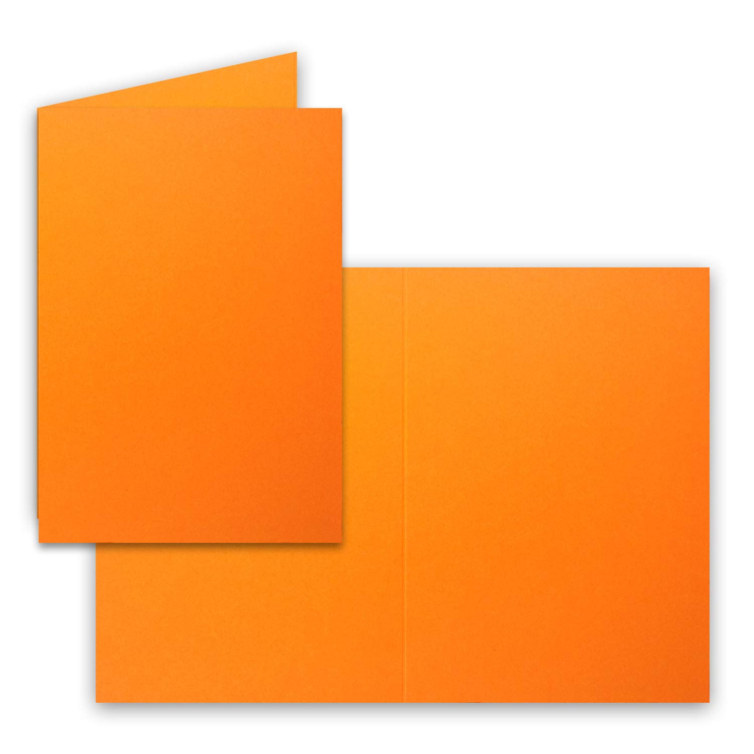 150x tarjetas plegables B6 - color: naranja - 11,5 x 17 cm (abiertas: 23 x 17 cm) - muy resistentes - tarjetas artesanales para invitaciones y tarjetas de felicitación