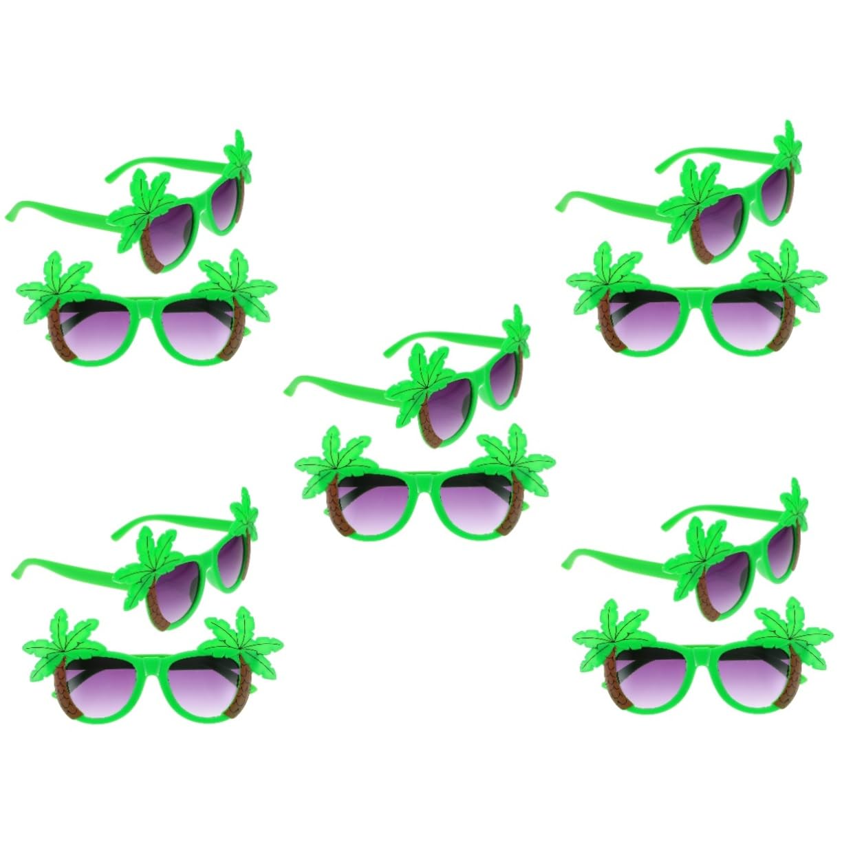 Ciieeo 5 Sätze Hawaiian Party Brille Lustige Sonnenbrille Für Beach Party Dekorationen Tropische Kostümbrille Mit Kokosnuss Design Für Unvergessliche Feiern 2 Stücke * 5