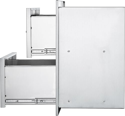 Miniatura 204 de VEVOR Cajones de cocina para exteriores, 30 pulgadas de ancho x 10 pulgadas de alto x 20 pulgadas de profundidad, cajones horizontales de acceso